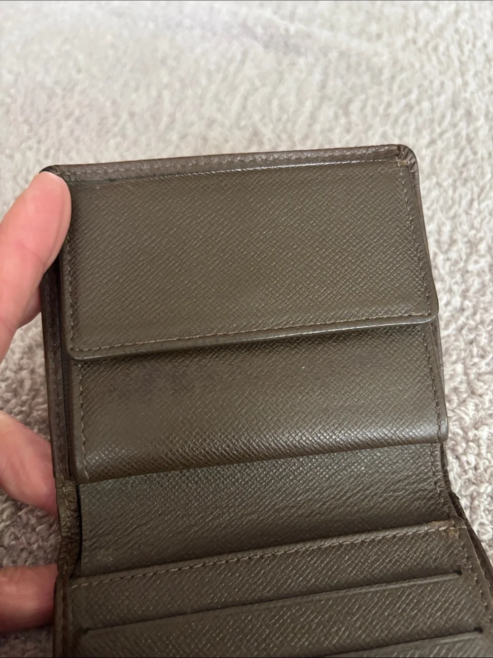 Vintage Louis Vuitton Taiga Leather Bifold Wallet Brown